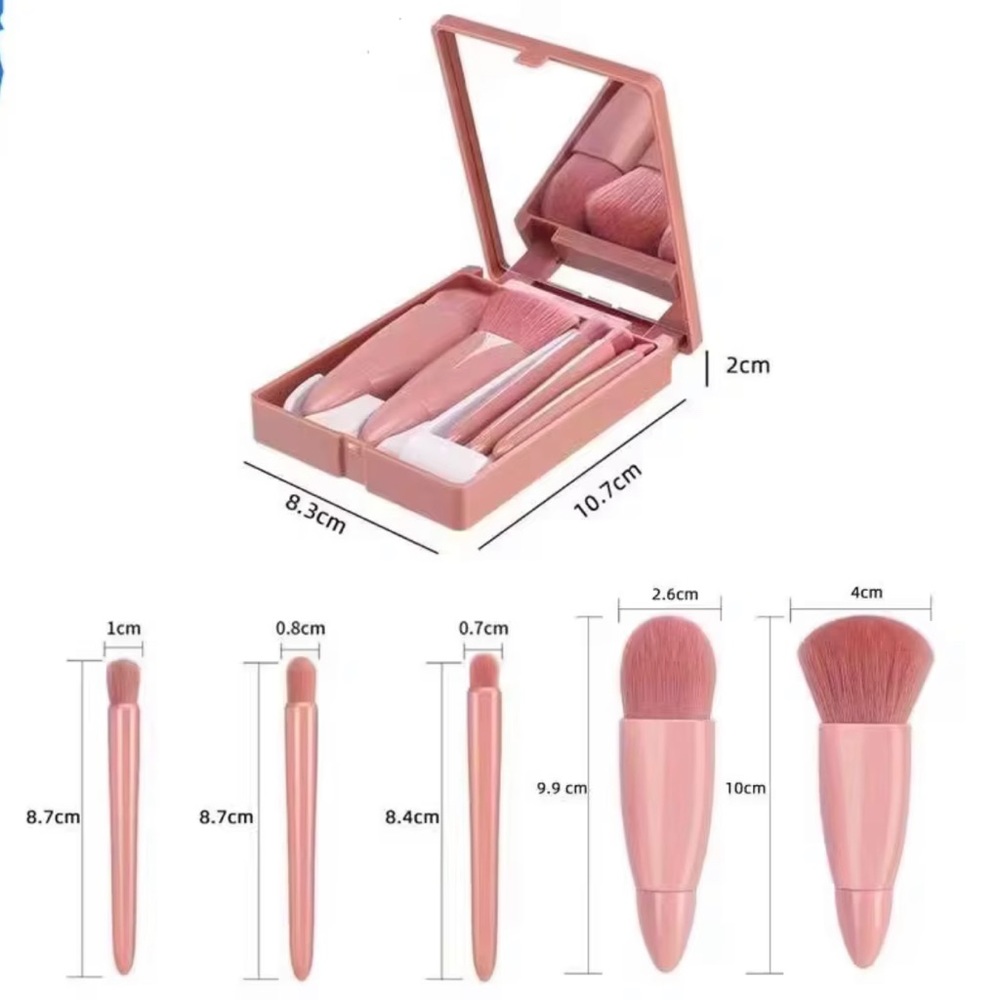 5 PIECES MAKEUP BRUSHES SET WITH MIRROR - Picture 7 of 8